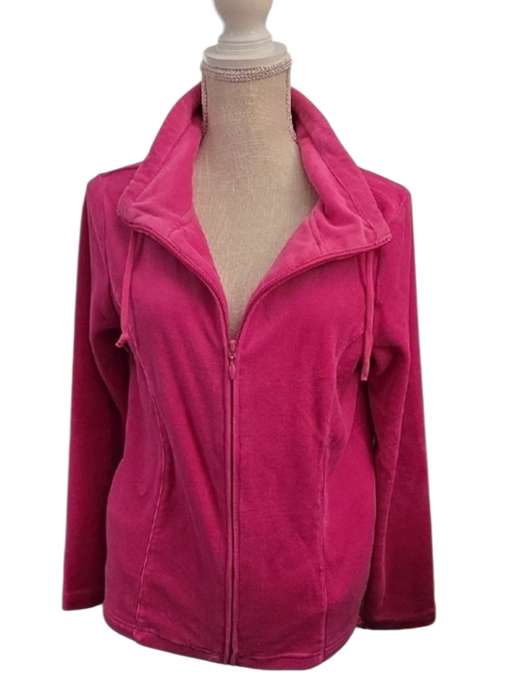 Kim Rogers Bright Pink Full-Zip Teddy Jacket